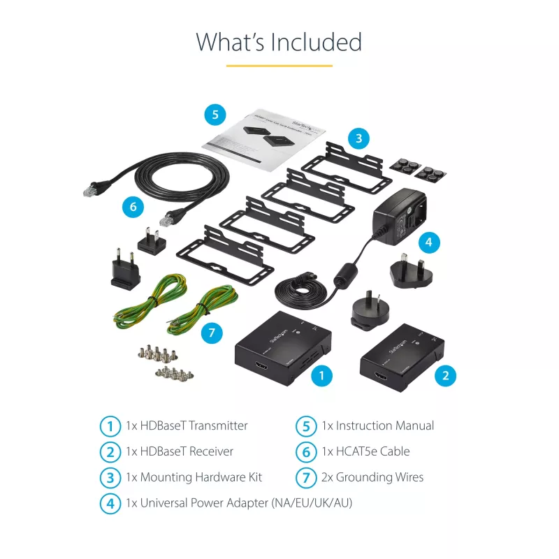StarTech.com HDMI per CAT5e HDBaseT prailgintuvas - maitinimas per kabelį - Ultra HD 4K - TAA