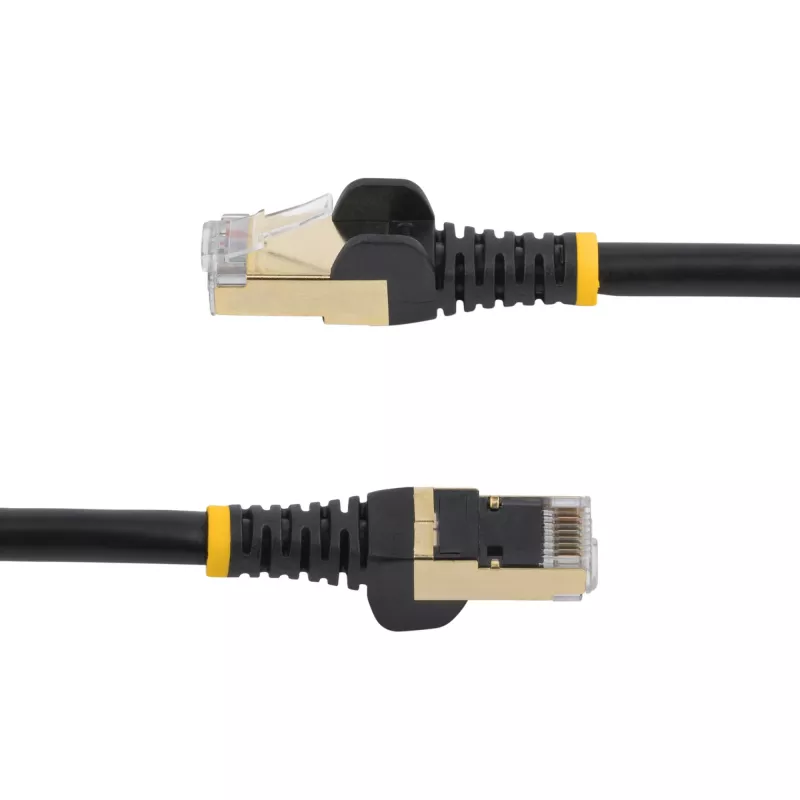 StarTech.com 5m CAT6a Ethernet kabelis - 10 Gigabit ekranuotas, be užkabinimo, RJ45, 100W PoE - 10GbE STP tinklo kabelis su įtempimo mažinimu - juodas, individualiai išbandytas, laidai sertifikuoti UL/TIA