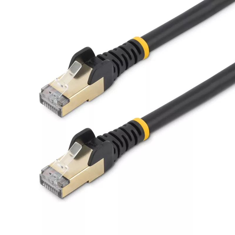 StarTech.com 5m CAT6a Ethernet kabelis - 10 Gigabit ekranuotas, be užkabinimo, RJ45, 100W PoE - 10GbE STP tinklo kabelis su įtempimo mažinimu - juodas, individualiai išbandytas, laidai sertifikuoti UL/TIA