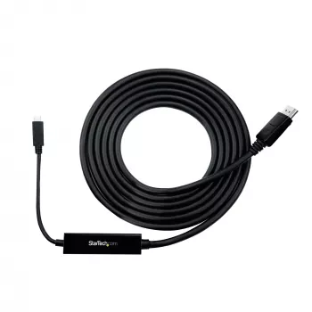 StarTech.com 3 m USB-C į DisplayPort 1.2 laidas 4K 60Hz – USB-C į DisplayPort adapterio laidas – HBR2 USB Type-C DP Alt režimo į DP monitoriaus vaizdo laidas – veikia su Thunderbolt 3 – juodas