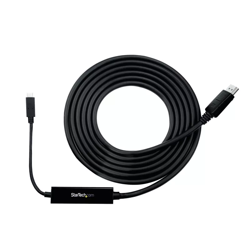 StarTech.com 3 m USB-C į DisplayPort 1.2 laidas 4K 60Hz – USB-C į DisplayPort adapterio laidas – HBR2 USB Type-C DP Alt režimo į DP monitoriaus vaizdo laidas – veikia su Thunderbolt 3 – juodas