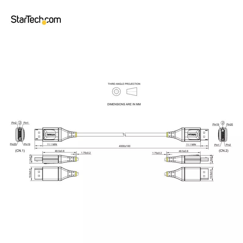 StarTech.com 4 m VESA sertifikuotas DisplayPort 1.4 laidas - 8K 60Hz HDR10 - Ultra HD 4K 120Hz vaizdo perdavimui - DP 1.4 laidas / kabelis - Monitoriams / ekranams - DisplayPort į DisplayPort - vyriškas / vyriškas