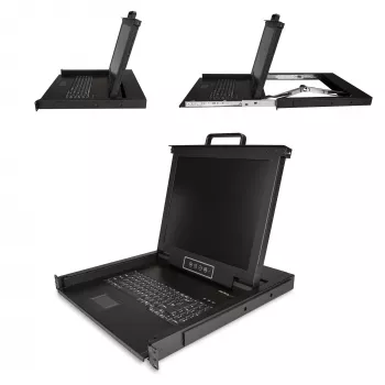 StarTech.com RKCONS1701 1U KVM konsolė su 17 inch LCD monitoriumi, VGA, USB, 1280x1024