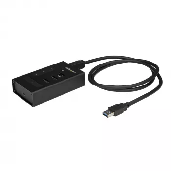 StarTech.com 4 prievadų USB 3.0 šakotuvas - USB Type-A į 1x USB-C ir 3x USB-A - Komercinis metalinis USB šakotuvas - SuperSpeed 5Gbps USB 3.2 Gen 1 - Išorinis maitinimas - BC 1.2 greitasis įkrovimas - Montuojamas/patvarus