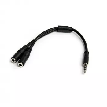 StarTech.com ausinių adapteris su atskirais ausinių ir mikrofono lizdais - 3,5 mm 4 kontaktų į 2x 3 kontaktų 3,5 mm M/F
