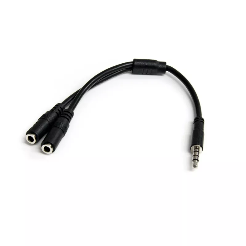 StarTech.com ausinių adapteris su atskirais ausinių ir mikrofono lizdais - 3,5 mm 4 kontaktų į 2x 3 kontaktų 3,5 mm M/F