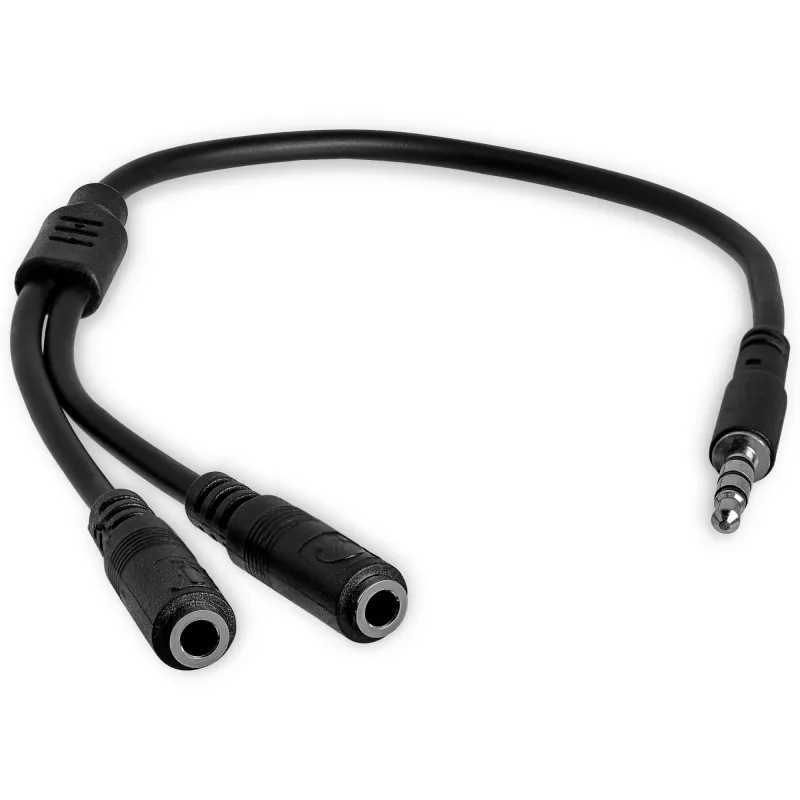 StarTech.com ausinių adapteris su atskirais ausinių ir mikrofono lizdais - 3,5 mm 4 kontaktų į 2x 3 kontaktų 3,5 mm M/F