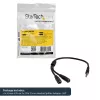 StarTech.com ausinių adapteris su atskirais ausinių ir mikrofono lizdais - 3,5 mm 4 kontaktų į 2x 3 kontaktų 3,5 mm M/F