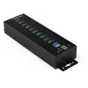 StarTech.com 10 prievadų USB 3.0 centras su maitinimo adapteriu - Metalinis pramoninis USB-A centras su ESD ir 350W apsauga nuo viršįtampių - tvirtinamas ant DIN bėgio/sienos/stalo - didelės spartos USB 3.2 Gen 1 (5Gbps) centras