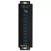 StarTech.com 10 prievadų USB 3.0 centras su maitinimo adapteriu - Metalinis pramoninis USB-A centras su ESD ir 350W apsauga nuo viršįtampių - tvirtinamas ant DIN bėgio/sienos/stalo - didelės spartos USB 3.2 Gen 1 (5Gbps) centras