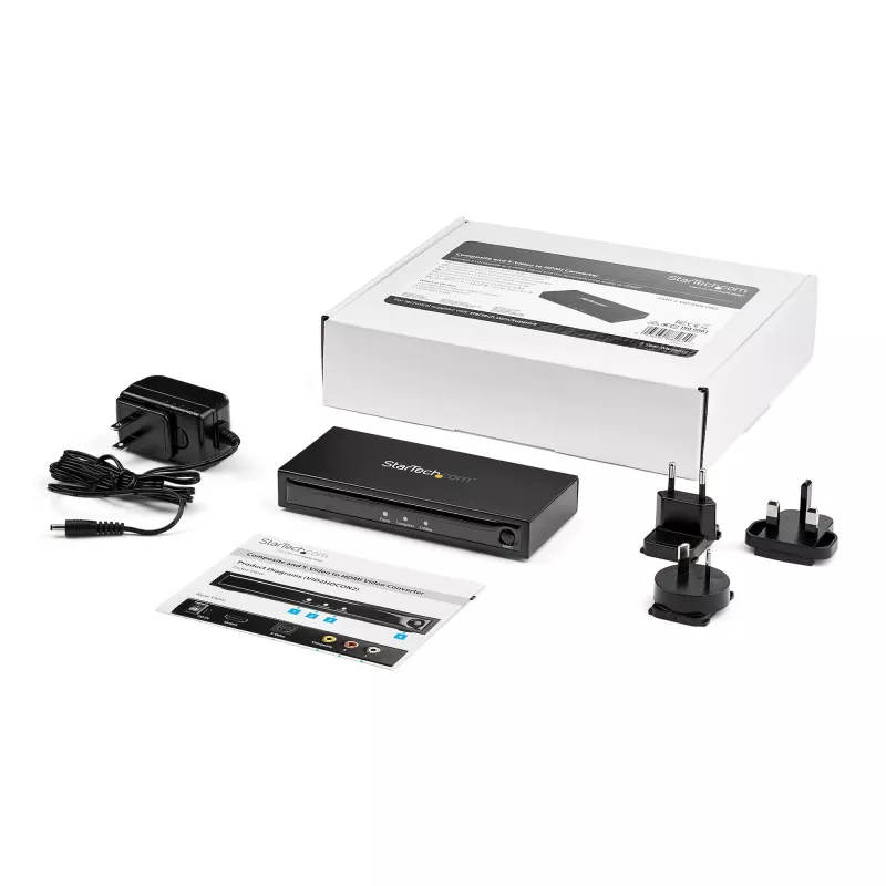 StarTech.com S-Video arba kompozitinis į HDMI keitiklis su garsu – 720p – NTSC ir PAL