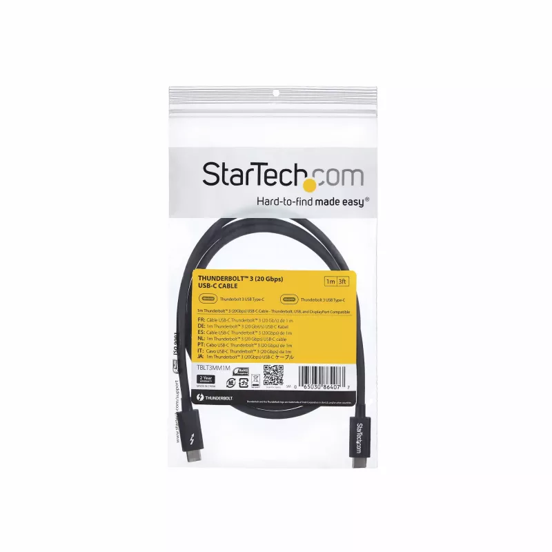 StarTech.com 1 m Thunderbolt 3 (20 Gbps) USB-C laidas – suderinamas su Thunderbolt, USB ir DisplayPort