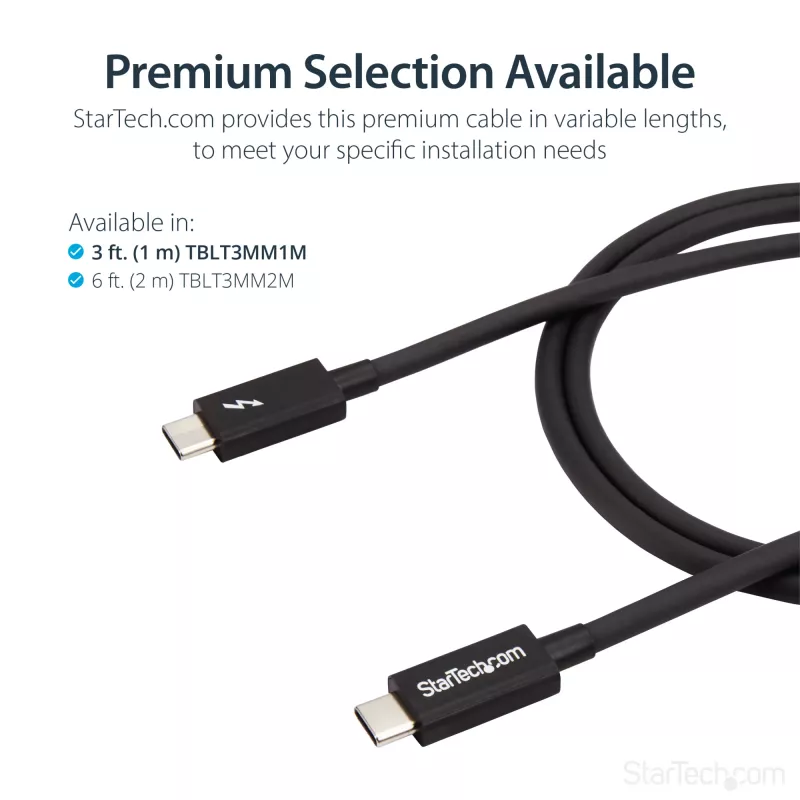 StarTech.com 1 m Thunderbolt 3 (20 Gbps) USB-C laidas – suderinamas su Thunderbolt, USB ir DisplayPort