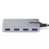 StarTech.com 4 prievadų USB 3.0 šakotuvas – USB-A iki 4x USB-A, 5Gbps, maitinamas iš magistralės su papildomu maitinimo įvadu, nešiojamas