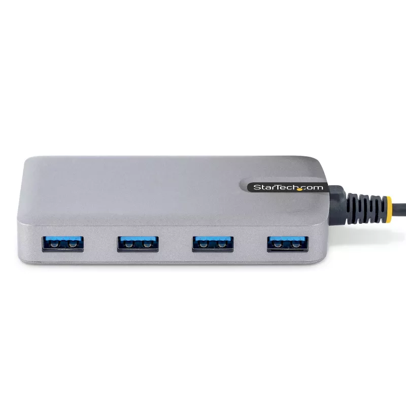 StarTech.com 4 prievadų USB 3.0 šakotuvas – USB-A iki 4x USB-A, 5Gbps, maitinamas iš magistralės su papildomu maitinimo įvadu, nešiojamas