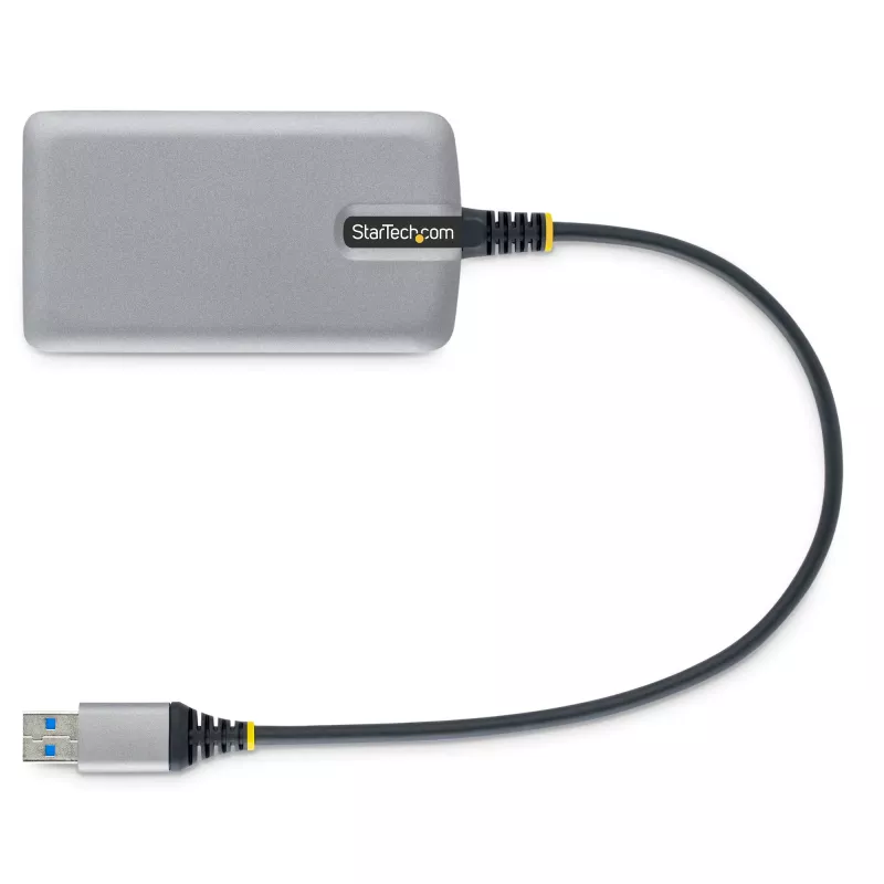 StarTech.com 4 prievadų USB 3.0 šakotuvas – USB-A iki 4x USB-A, 5Gbps, maitinamas iš magistralės su papildomu maitinimo įvadu, nešiojamas