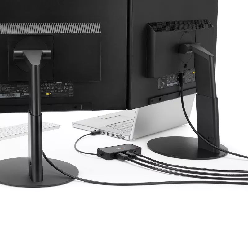 StarTech.com USB 3.0 Mini Dock – nešiojama dokų stotelė su dviem DisplayPort 4K 60Hz, Gigabit Ethernet, 30 cm kabeliu