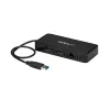 StarTech.com USB 3.0 Mini Dock – nešiojama dokų stotelė su dviem DisplayPort 4K 60Hz, Gigabit Ethernet, 30 cm kabeliu
