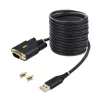 StarTech.com 10ft (3m) USB į serijinį adapterio kabelis, COM išlaikymas, keičiami varžtai/veržlės, USB-A į DB9 RS232, FTDI IC, ESD apsauga, Windows/macOS/Linux