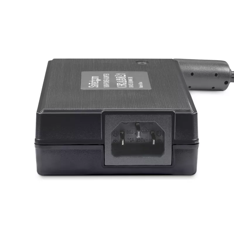 StarTech.com 160W Universalus DC maitinimo adapteris (24V/6,6A), 1,2m dviejų laidų laidas, 2/3 kontaktų gnybtų blokai, 100-240V kintamosios/nuolatinės srovės išorinis maitinimo šaltinis pramoniniams USB šakotuvams, NA/UK/EU/ANZ