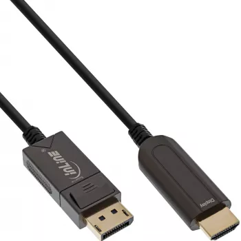 InLine DisplayPort į HDMI AOC keitiklio laidas, 4K/60Hz, juodas, 15m