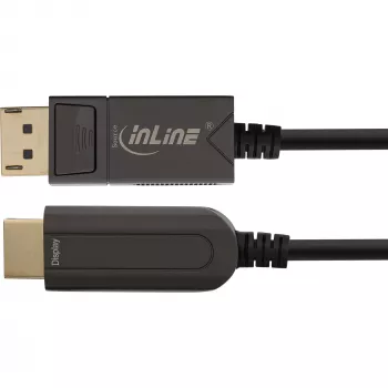 InLine DisplayPort į HDMI AOC keitiklio laidas, 4K/60Hz, juodas, 15m