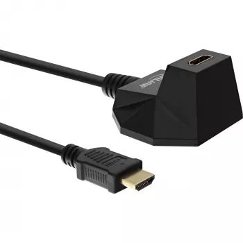 InLine HDMI stovas, HDMI laidas su Ethernet, M/F, juodas, paauksuoti kontaktai, 3 m