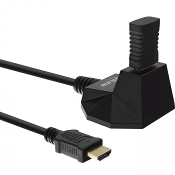 InLine HDMI stovas, HDMI laidas su Ethernet, M/F, juodas, paauksuoti kontaktai, 3 m