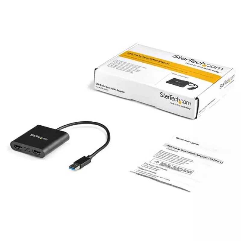 StarTech.com USB 3.0 į dvigubą HDMI adapteris, USB į 2x HDMI monitorių keitiklis, skirtas Windows (nepalaiko macOS/ChromeOS/Linux) – TAA