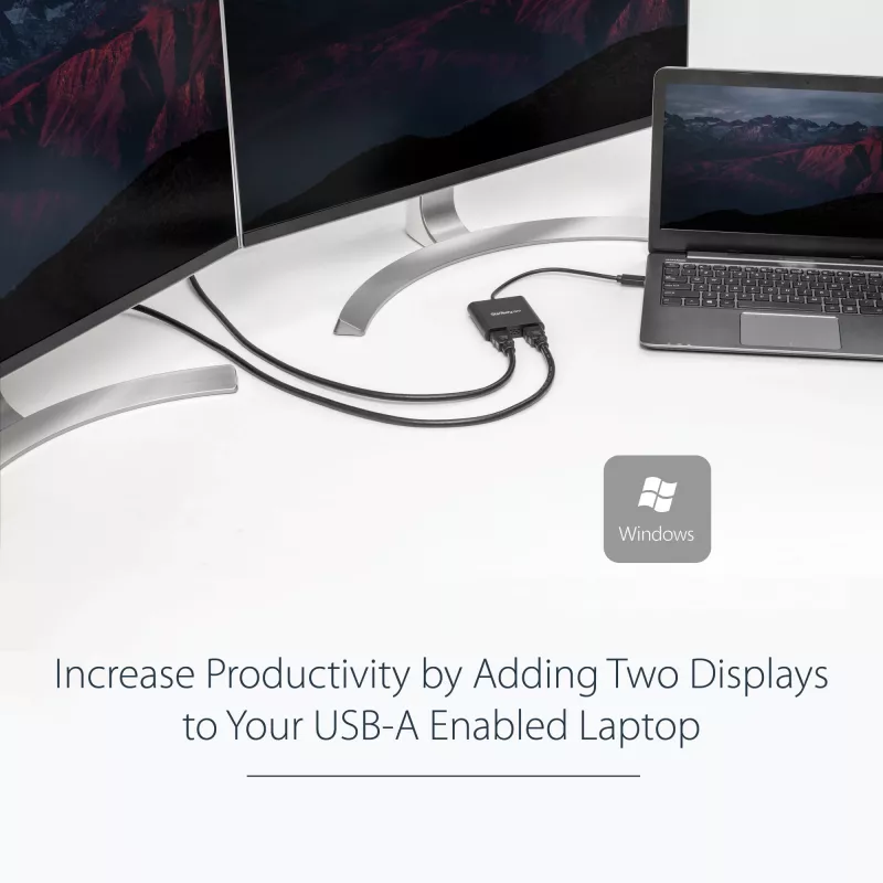 StarTech.com USB 3.0 į dvigubą HDMI adapteris, USB į 2x HDMI monitorių keitiklis, skirtas Windows (nepalaiko macOS/ChromeOS/Linux) – TAA