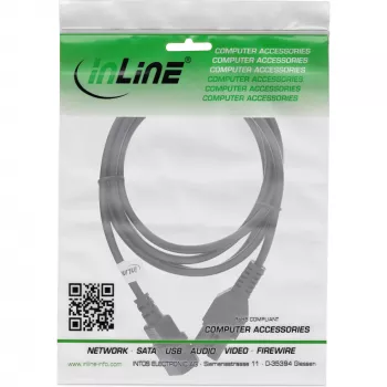 InLine maitinimo laido prailginimas, karšto prisijungimo jungtis IEC-C15 / IEC-C14 tiesi, 3 m