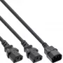 InLine maitinimo Y-laidas vokiškas F tipo 1x IEC-C14 į 2x IEC-C13 1m