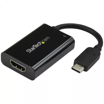 StarTech.com USB-C į HDMI 2.0 adapteris su Power Delivery - 4K 60Hz USB Type-C į HDMI vaizdo keitiklis - 60W PD įkrovimo prievadas - suderinamas su Thunderbolt 3 - juodas