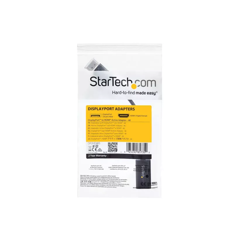 StarTech.com DP2HD4KS aktyvusis DisplayPort 1.2 į HDMI adapteris, 4K 30 Hz, vaizdo ir garso signalas, 0,15 m