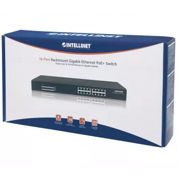 Nevaldomas jungiklis Intellinet 16 prievadų Gigabit Ethernet PoE+