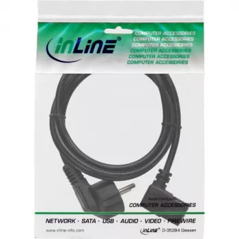 InLine maitinimo laidas, CEE 7/7 kampu / 3 kontaktų IEC C13 kampu, 3 m