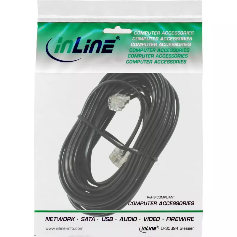 InLine modulinis kabelis RJ11 (vyriškas / vyriškas) 6P4C 3 m