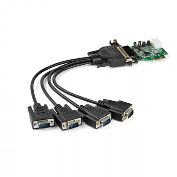 StarTech.com 4 prievadų PCI Express RS232 nuosekliojo ryšio adapterio kortelė - PCIe RS232 nuosekliojo ryšio valdiklio kortelė - PCIe į nuoseklųjį DB9 - 16950 UART - žemo profilio plėtimosi kortelė - Windows/Linux - TAA