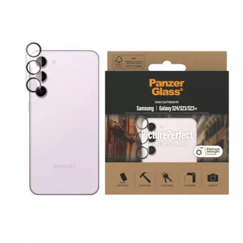 Apsauginis stiklas fotoaparatų lęšiams PanzerGlass, Samsung Galaxy S23 / S23 Plus, nuo įbrėžimų ir smūgių