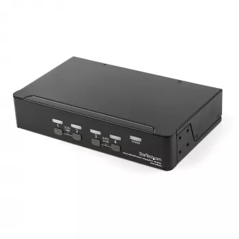 StarTech.com 4 prievadų DisplayPort KVM jungiklis - 4K 60Hz - vienas ekranas - dviejų prievadų UHD DP 1.2 USB KVM jungiklis su integruotu USB 2.0 centru ir garsu - Dell, HP, Apple, Lenovo - TAA atitikmuo