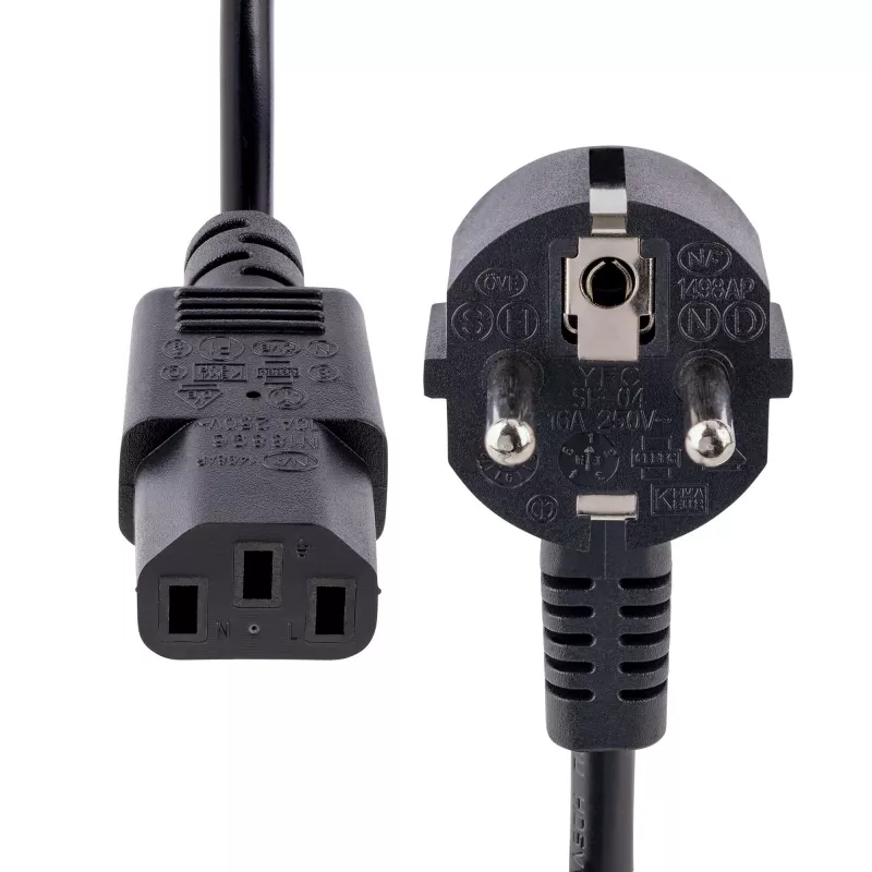 StarTech.com 1m maitinimo laidas, EU Schuko į C13, 18AWG, 250V 10A, juodas