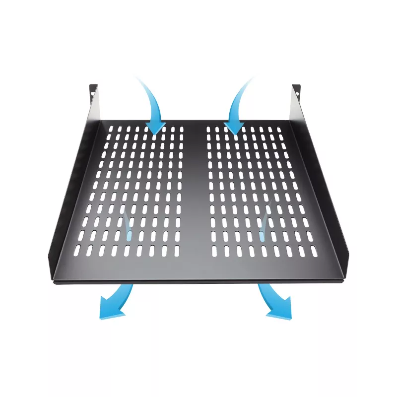StarTech.com CABSHELF22V 2U ventiliuojama lentyna serverio stovui - 22 colių gylio, juoda