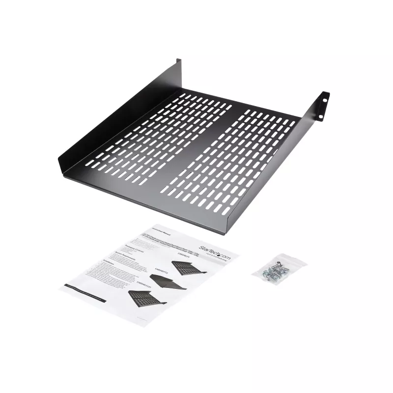 StarTech.com CABSHELF22V 2U ventiliuojama lentyna serverio stovui - 22 colių gylio, juoda