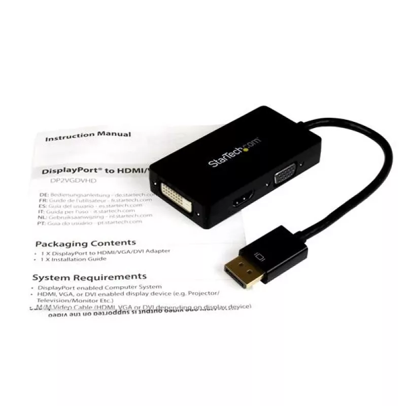 StarTech.com kelioninis A/V adapteris: 3-in-1 DisplayPort į VGA, DVI arba HDMI keitiklis