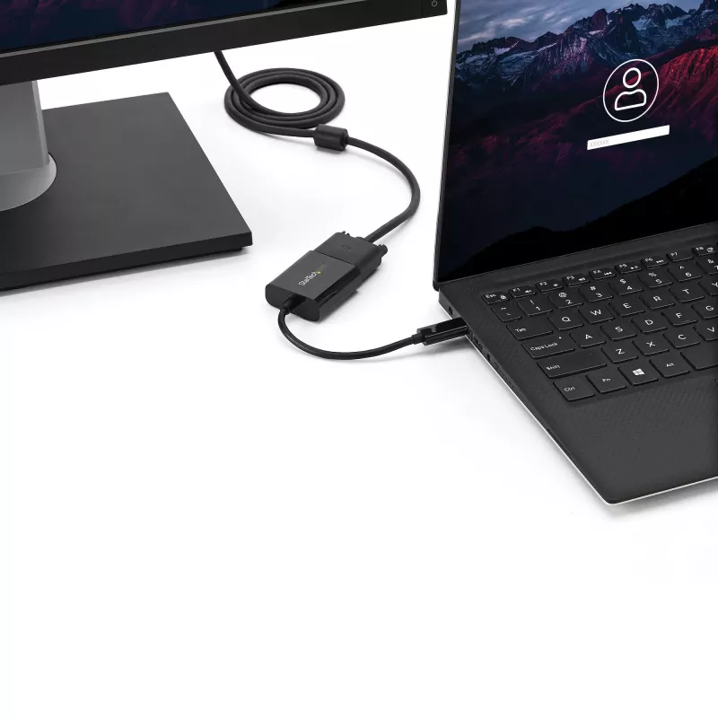 StarTech.com USB-C į VGA adapteris - juodas - 1080p - vaizdo keitiklis, skirtas MacBook Pro - USB C į VGA ekrano jungtis - atnaujinta versija CDP2VGAEC