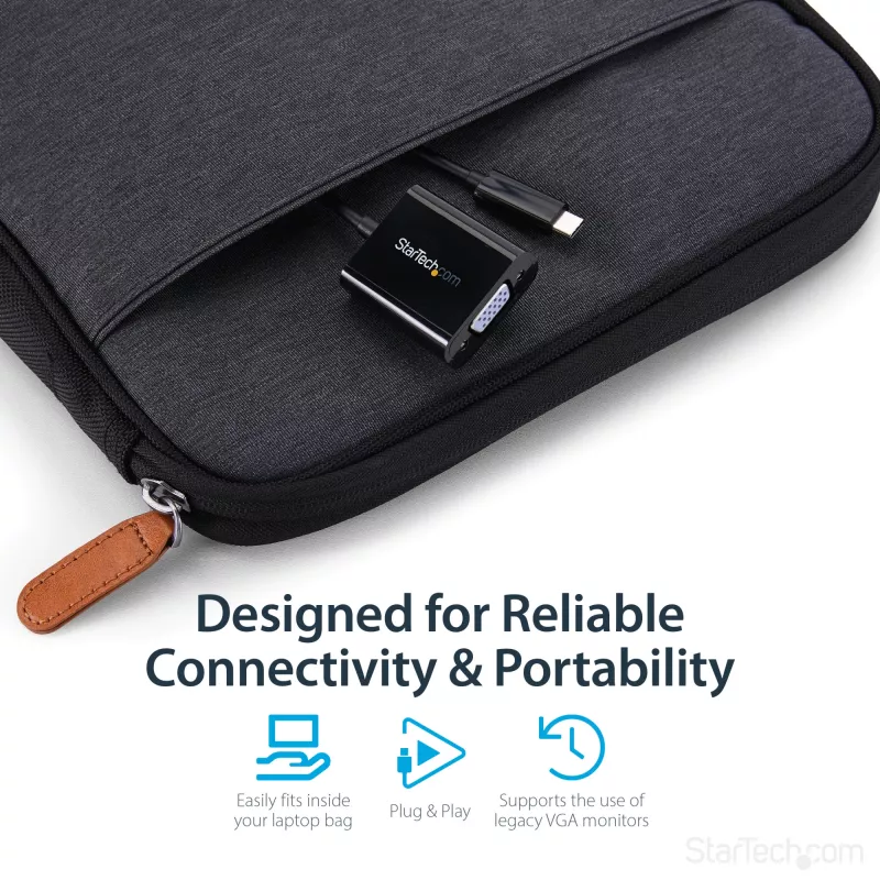 StarTech.com USB-C į VGA adapteris - juodas - 1080p - vaizdo keitiklis, skirtas MacBook Pro - USB C į VGA ekrano jungtis - atnaujinta versija CDP2VGAEC