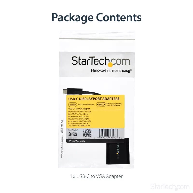 StarTech.com USB-C į VGA adapteris - juodas - 1080p - vaizdo keitiklis, skirtas MacBook Pro - USB C į VGA ekrano jungtis - atnaujinta versija CDP2VGAEC