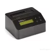 StarTech.com Vieno lizdo kietojo disko trynimo stotelė, atskiras HDD/SSD sanitizer, USB 3.0 į SATA II (3 Gbps), 9 trynimo režimai, LCD ekranas, saugus kietojo disko trynimo dokas, DB-9 spausdintuvo prievadas, TAA atitiktis