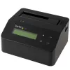StarTech.com Vieno lizdo kietojo disko trynimo stotelė, atskiras HDD/SSD sanitizer, USB 3.0 į SATA II (3 Gbps), 9 trynimo režimai, LCD ekranas, saugus kietojo disko trynimo dokas, DB-9 spausdintuvo prievadas, TAA atitiktis
