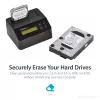 StarTech.com Vieno lizdo kietojo disko trynimo stotelė, atskiras HDD/SSD sanitizer, USB 3.0 į SATA II (3 Gbps), 9 trynimo režimai, LCD ekranas, saugus kietojo disko trynimo dokas, DB-9 spausdintuvo prievadas, TAA atitiktis